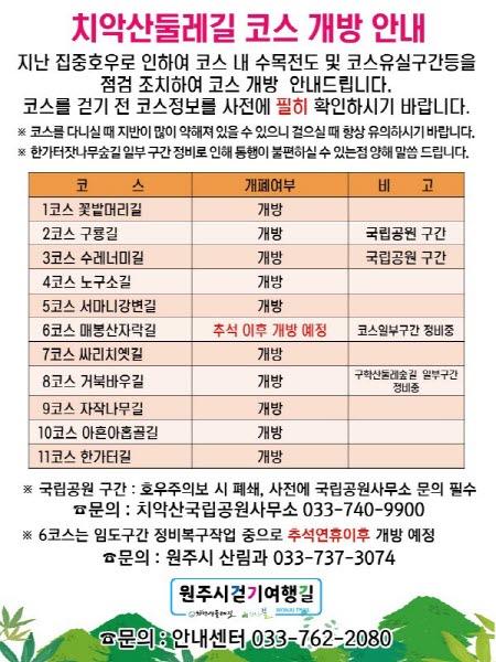 코스개방안내